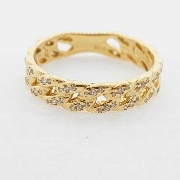 Estate Sale 10k Yellow Gold Diamond Band Ring Size 10 Vintage Style 0.90 TCW